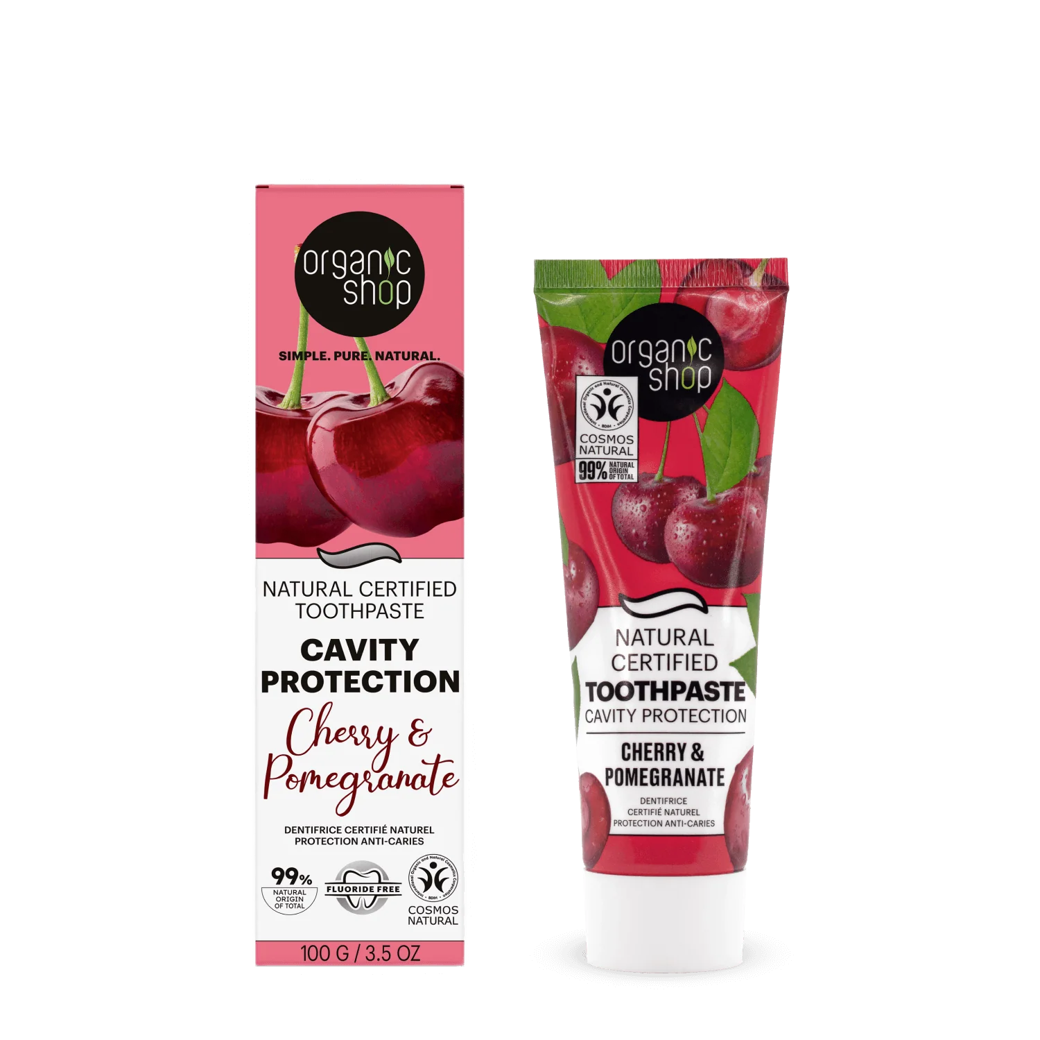 Organic Shop – Cherry & Pomegranate Natural Toothpaste