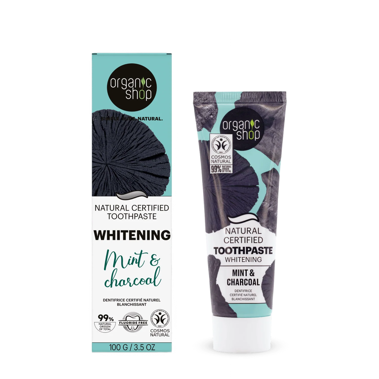 Organic Shop – Mint & Charcoal Whitening Natural Toothpaste